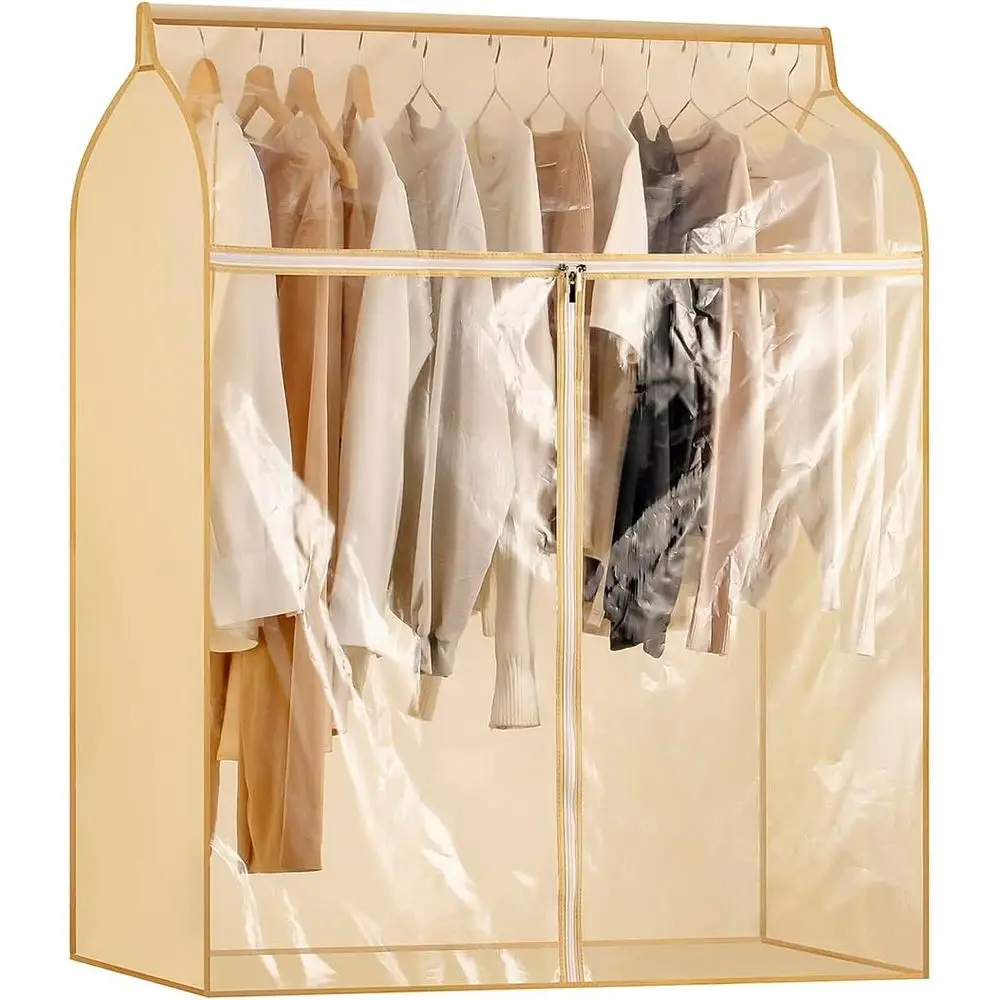 Beige Dustproof Hanging Garment Bag with Large Clear Window for Coats and Suits
Beige Dustproof Hanging Garment Bag with Large Clear Window for Coats and Suits