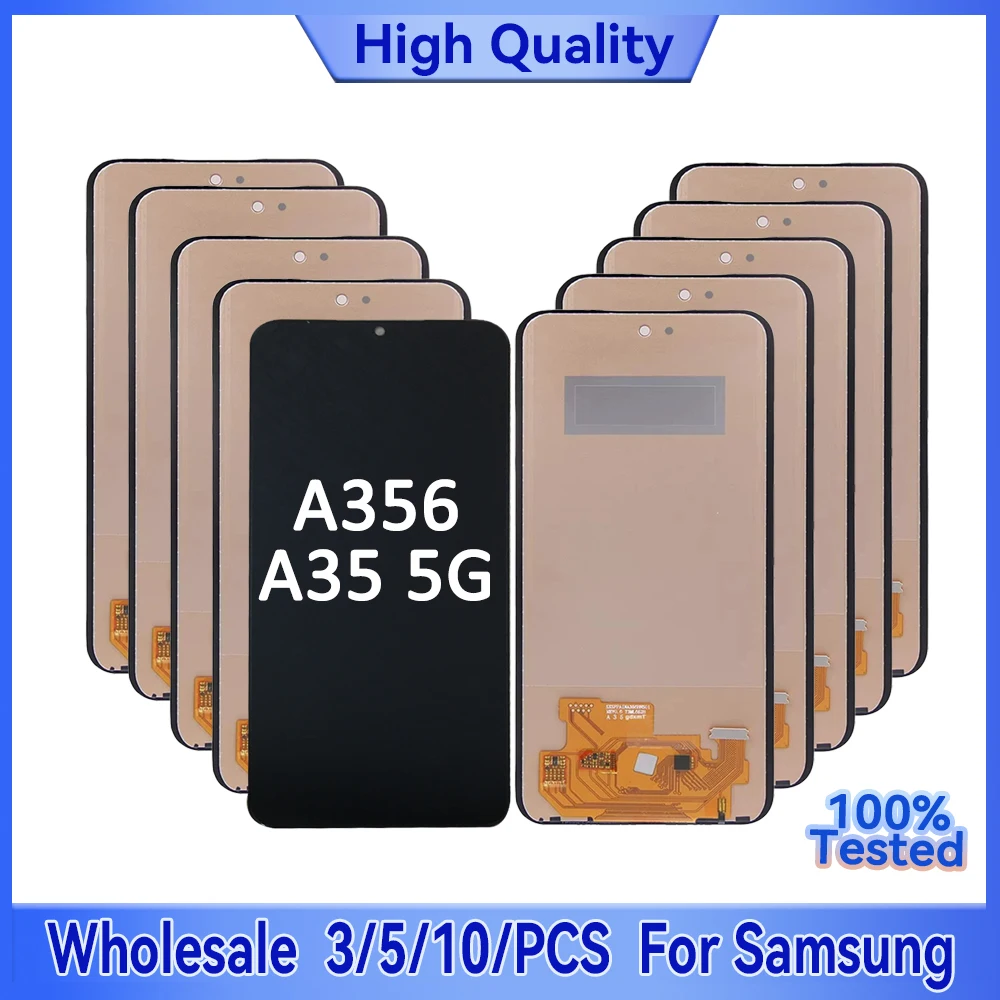 Оптовая продажа, партия 3/5/10 шт. для Samsung A35 5G, ЖК-экран в сборе, сенсорный дисплей, совместимый с моделями A356B A356E
Оптовая продажа, партия 3/5/10 шт. для Samsung A35 5G, ЖК-экран в сборе, сенсорный дисплей, совместимый с моделями A356B A356E