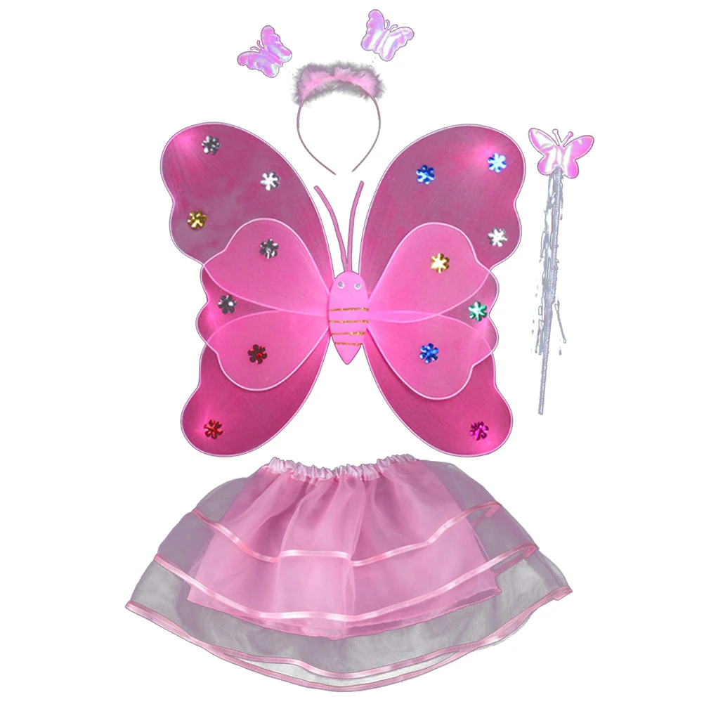 4pcs Fairy Wings Costume For Girls Kids Led Double Layer Wing Set Wand Headband Tutu Skirt Light Up Angel Outfit Party Dress Up
4pcs Fairy Wings Costume For Girls Kids Led Double Layer Wing Set Wand Headband Tutu Skirt Light Up Angel Outfit Party Dress Up