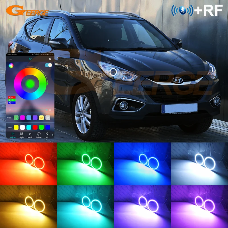 For Hyundai Ix35 2009 2010 2011 2012 2013 Day Light Bluetooth APP Ultra Bright Multi Color RGB LED Angel Eyes Kit Halo Rings
For Hyundai Ix35 2009 2010 2011 2012 2013 Day Light Bluetooth APP Ultra Bright Multi Color RGB LED Angel Eyes Kit Halo Rings