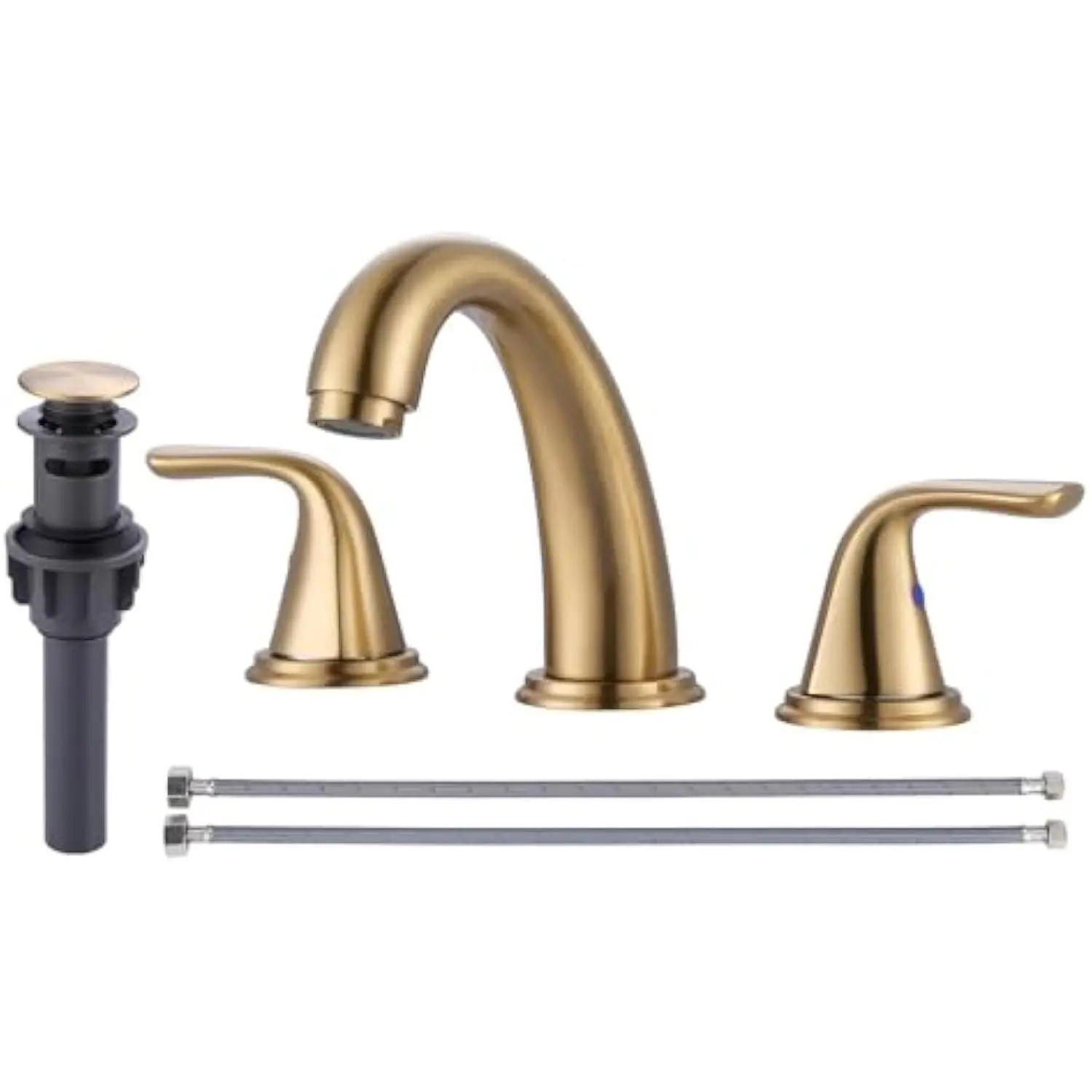 Bathroom Sink Faucet 3 Holes Gold, Widespread Bathroom Faucets, Faucet with Pop up Drain, Faucets with 304 Stainless Steel Lea
Bathroom Sink Faucet 3 Holes Gold, Widespread Bathroom Faucets, Faucet with Pop up Drain, Faucets with 304 Stainless Steel Lea