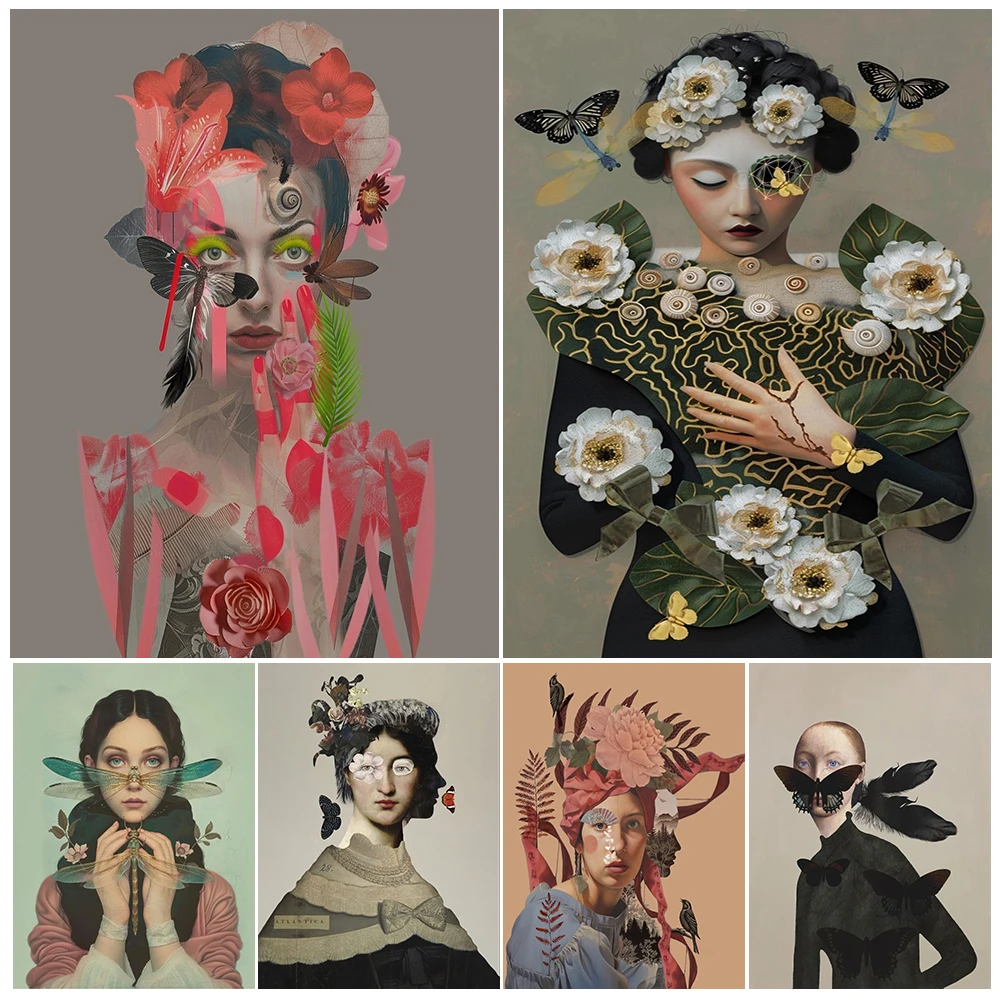 Surreal Girl And Floral Collage Art Poster And Print,Flowers, Plants And Girls Abstract Wall Art Canvas Painting Home Decoration
Surreal Girl And Floral Collage Art Poster And Print,Flowers, Plants And Girls Abstract Wall Art Canvas Painting Home Decoration