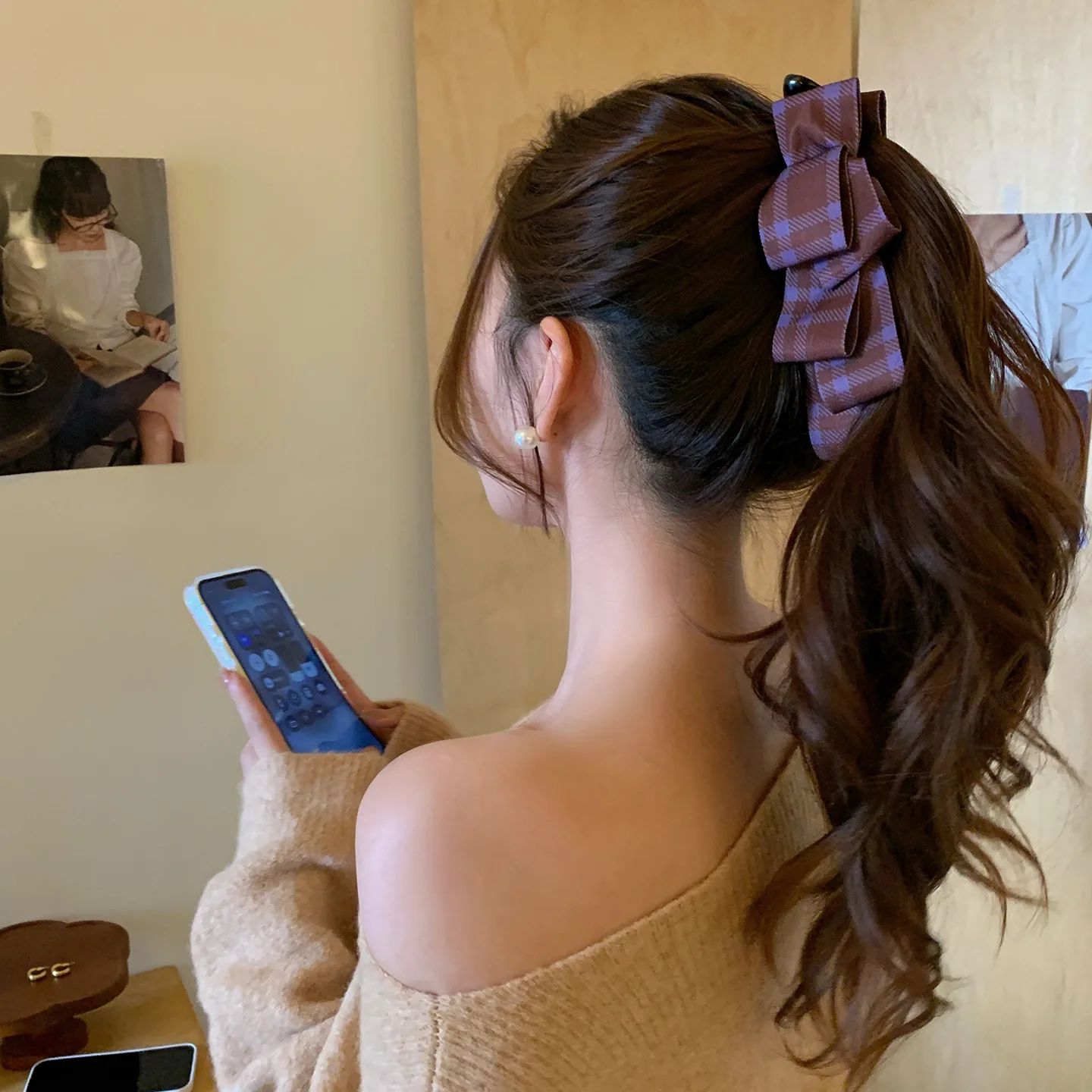Ke Luli Purple Checked Banana Clip Women's Back of Head Hairpin High-end Ponytail Vertical Clip Hair Accessories
Ke Luli Purple Checked Banana Clip Women's Back of Head Hairpin High-end Ponytail Vertical Clip Hair Accessories