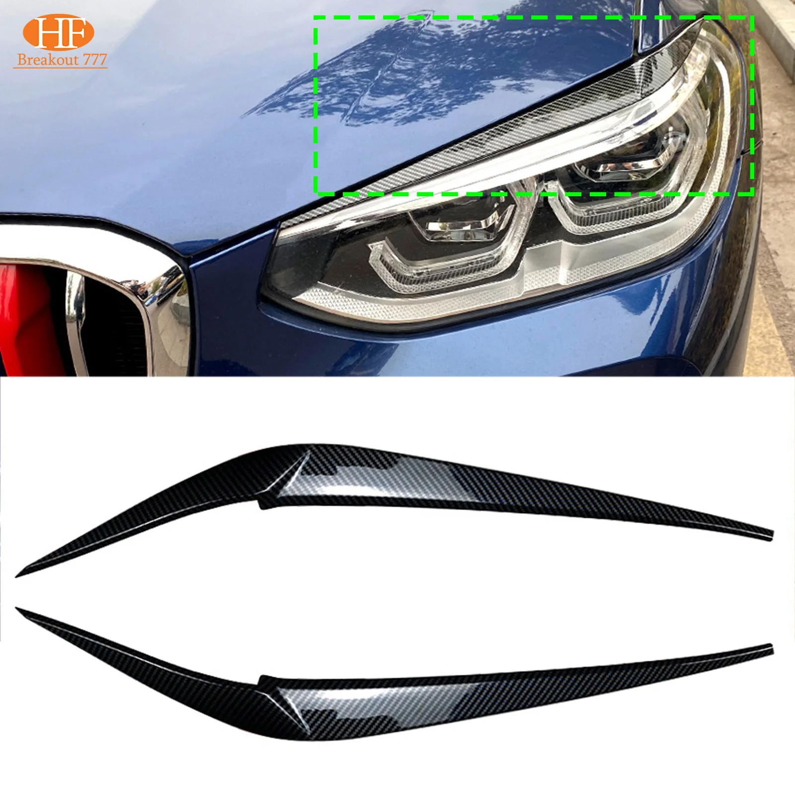 Car Headlight Lamp Eyebrow Cover Trim Sticker Gloss Black Car Eyelids Lid ABS Carbon For BMW X3 X4 G01 G02 2018-2022
Car Headlight Lamp Eyebrow Cover Trim Sticker Gloss Black Car Eyelids Lid ABS Carbon For BMW X3 X4 G01 G02 2018-2022