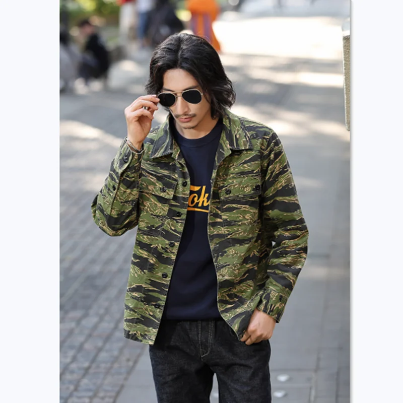 OKONKWO Tiger Stripe Camouflage Shirt Men's Work Engineer Long Sleeved Clothes Outdoor Trekking Camping Undies Hiking Blouse
OKONKWO Tiger Stripe Camouflage Shirt Men's Work Engineer Long Sleeved Clothes Outdoor Trekking Camping Undies Hiking Blouse