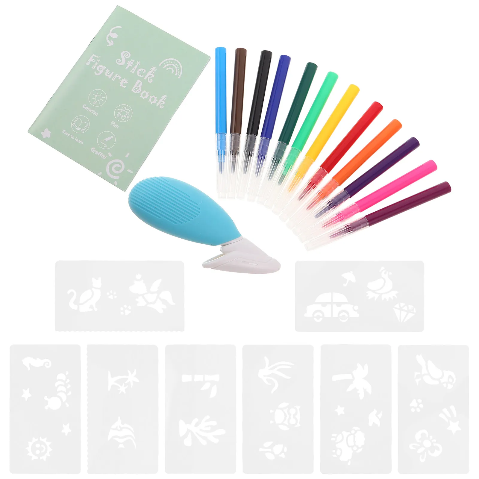 1Set Portable Airbrush Marker Set for 12 Vibrant Washable Watercolor Spray Pens with Stencils Handheld Design for DIY
1Set Portable Airbrush Marker Set for 12 Vibrant Washable Watercolor Spray Pens with Stencils Handheld Design for DIY