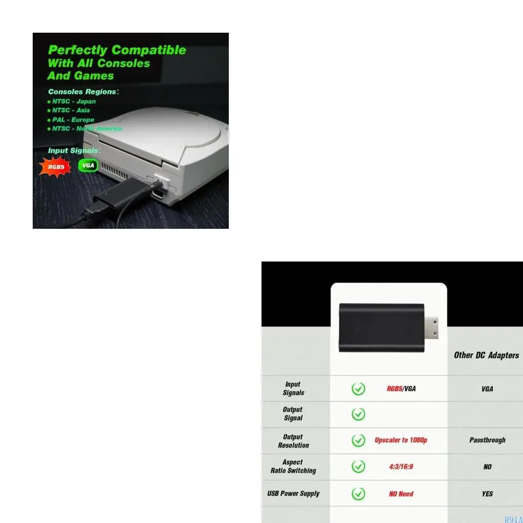 R91A Адаптер видеоигр RGBS VGA в HDTV Converter Converter для консоли 1080p игровой адаптер игровой аксессуары
R91A Адаптер видеоигр RGBS VGA в HDTV Converter Converter для консоли 1080p игровой адаптер игровой аксессуары