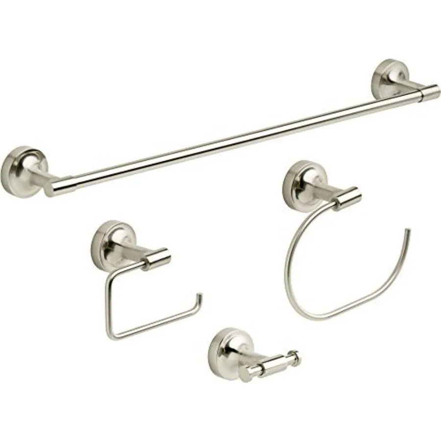 Bathroom hardware kit for modern decor, brushed nickel finish, durable metal construction, sleek 4-piece set with coordinated d
Bathroom hardware kit for modern decor, brushed nickel finish, durable metal construction, sleek 4-piece set with coordinated d
