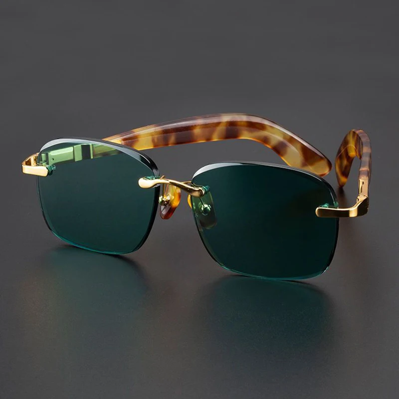 Green Crystal Stone Sunglasses Man Rimless Glass Sun Glasses Woman Natural Mineral Lens Acetate Frame Anti Scratch Top Quality
Green Crystal Stone Sunglasses Man Rimless Glass Sun Glasses Woman Natural Mineral Lens Acetate Frame Anti Scratch Top Quality