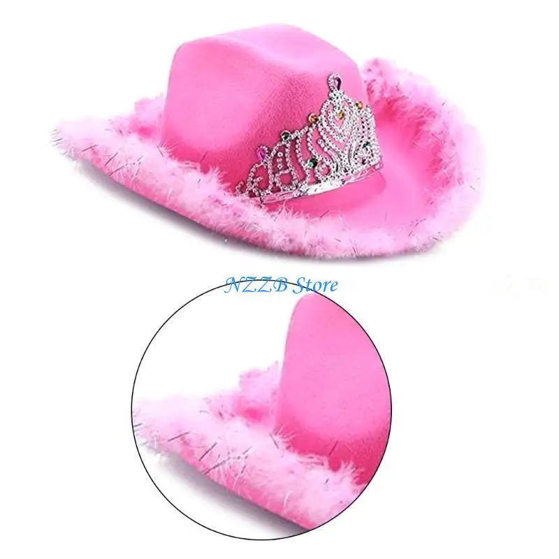 T21F Brim Decors Cowgirl Hat with Anti-Slip Chin Belt Hat
T21F Brim Decors Cowgirl Hat with Anti-Slip Chin Belt Hat
