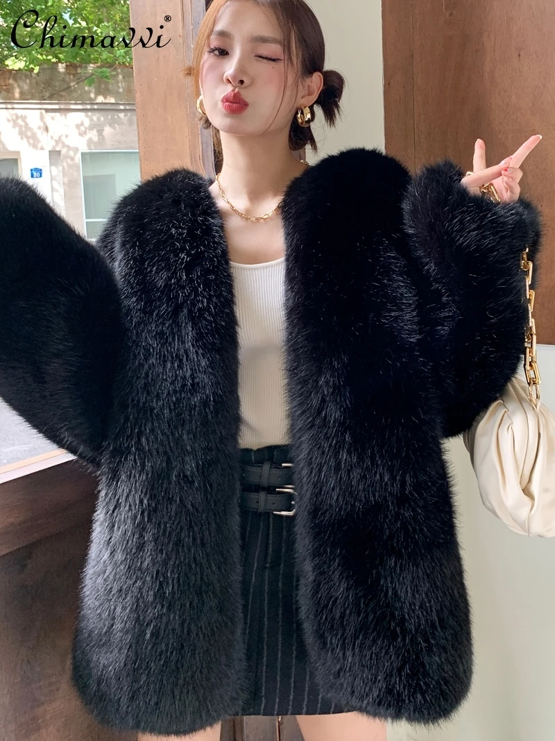 High-End Fox Fur Coat Women 2023 Winter Fashion Mid-Length Whole Fur Jacket Classic Black Fur Long Sleeve Luxury Warm Jackets
High-End Fox Fur Coat Women 2023 Winter Fashion Mid-Length Whole Fur Jacket Classic Black Fur Long Sleeve Luxury Warm Jackets