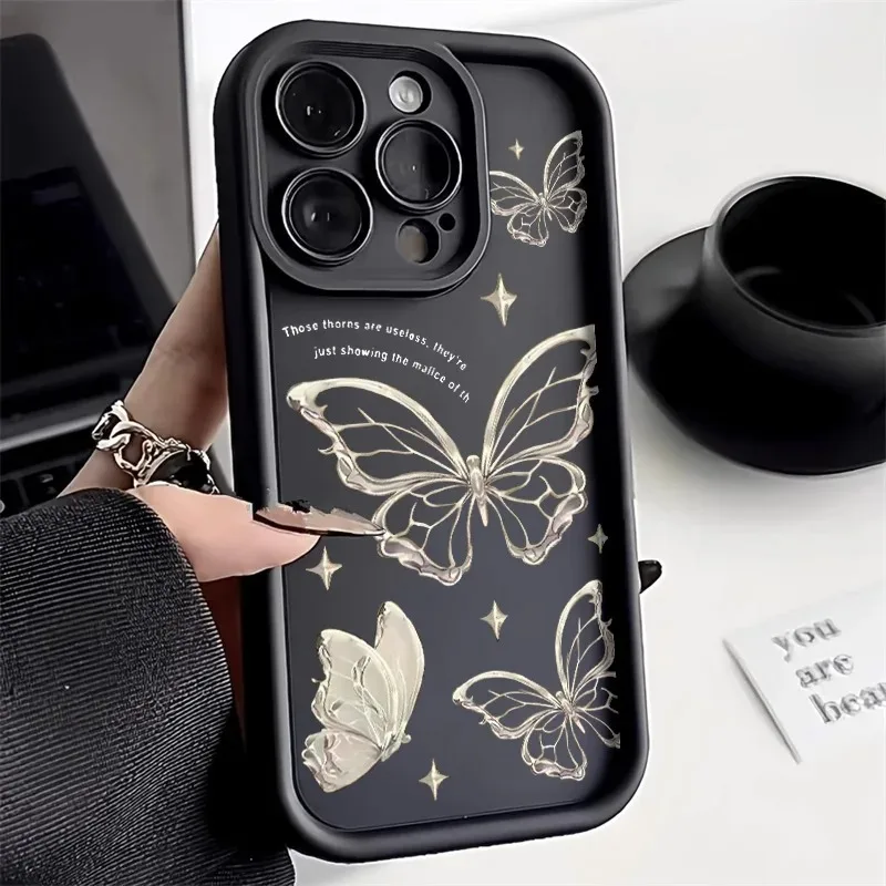 Gold Butterfly Silicone Phone Case For iPhone 16 15 14 Plus Phone Case For iPhone 13 12 11 Pro MAX Liquid Silicone Case
Gold Butterfly Silicone Phone Case For iPhone 16 15 14 Plus Phone Case For iPhone 13 12 11 Pro MAX Liquid Silicone Case