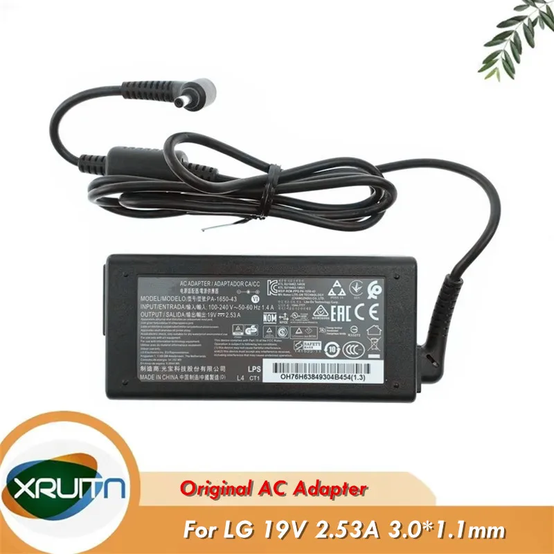 Оригинальное зарядное устройство переменного тока PA-1650-43 19 В 2,53 А для LG Gram 17Z90N-R.AAC8U1 17Z990-R.AAS7U1 ADS-48MS-19-2 19048E Блок питания
Оригинальное зарядное устройство переменного тока PA-1650-43 19 В 2,53 А для LG Gram 17Z90N-R.AAC8U1 17Z990-R.AAS7U1 ADS-48MS-19-2 19048E Блок питания