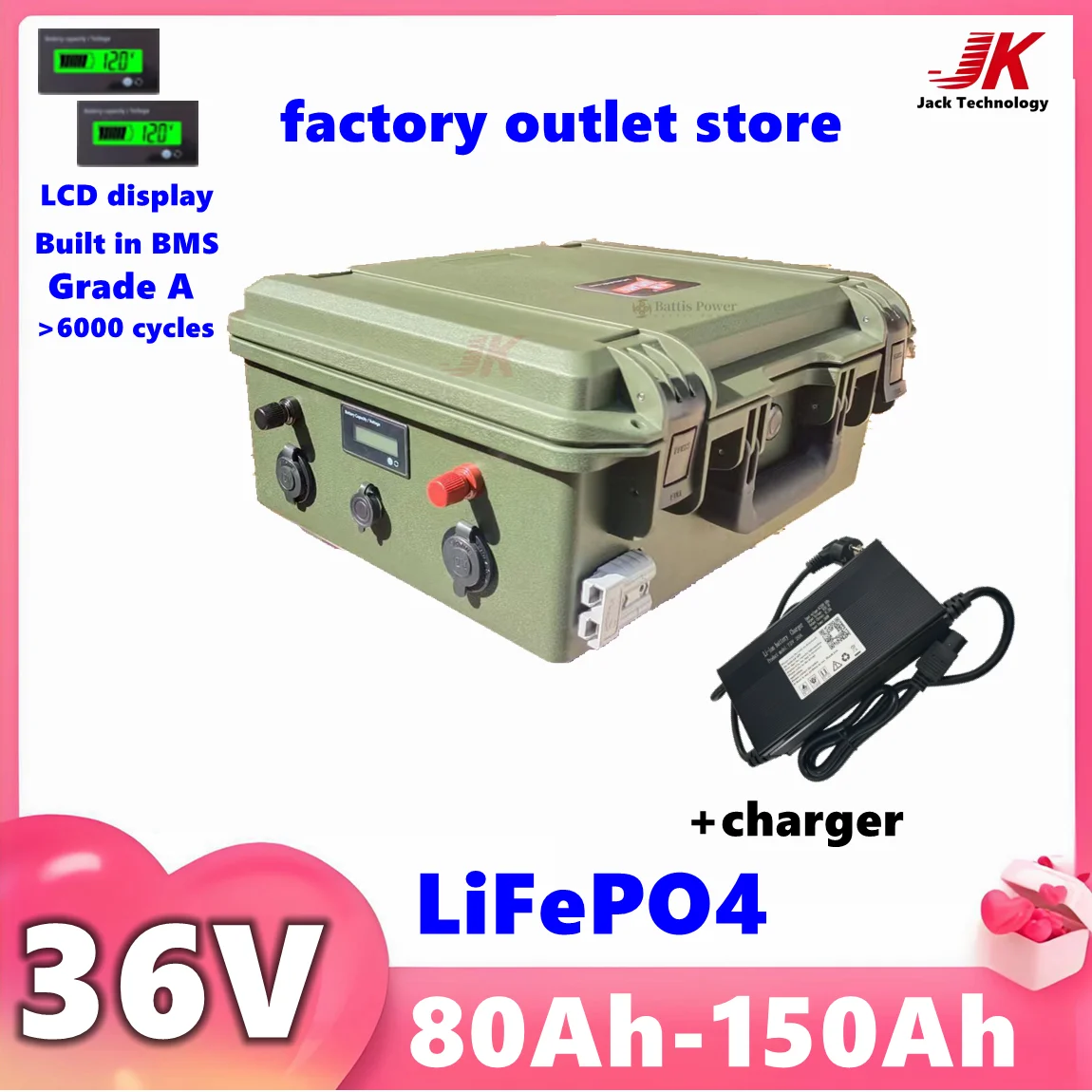 36V LiFepo4 100Ah 80Ah 120Ah 150Ah Lithium Battery with Bluetooth BMS for Ttrolling Motor Propeller Boat Solar System Outdoor
36V LiFepo4 100Ah 80Ah 120Ah 150Ah Lithium Battery with Bluetooth BMS for Ttrolling Motor Propeller Boat Solar System Outdoor
