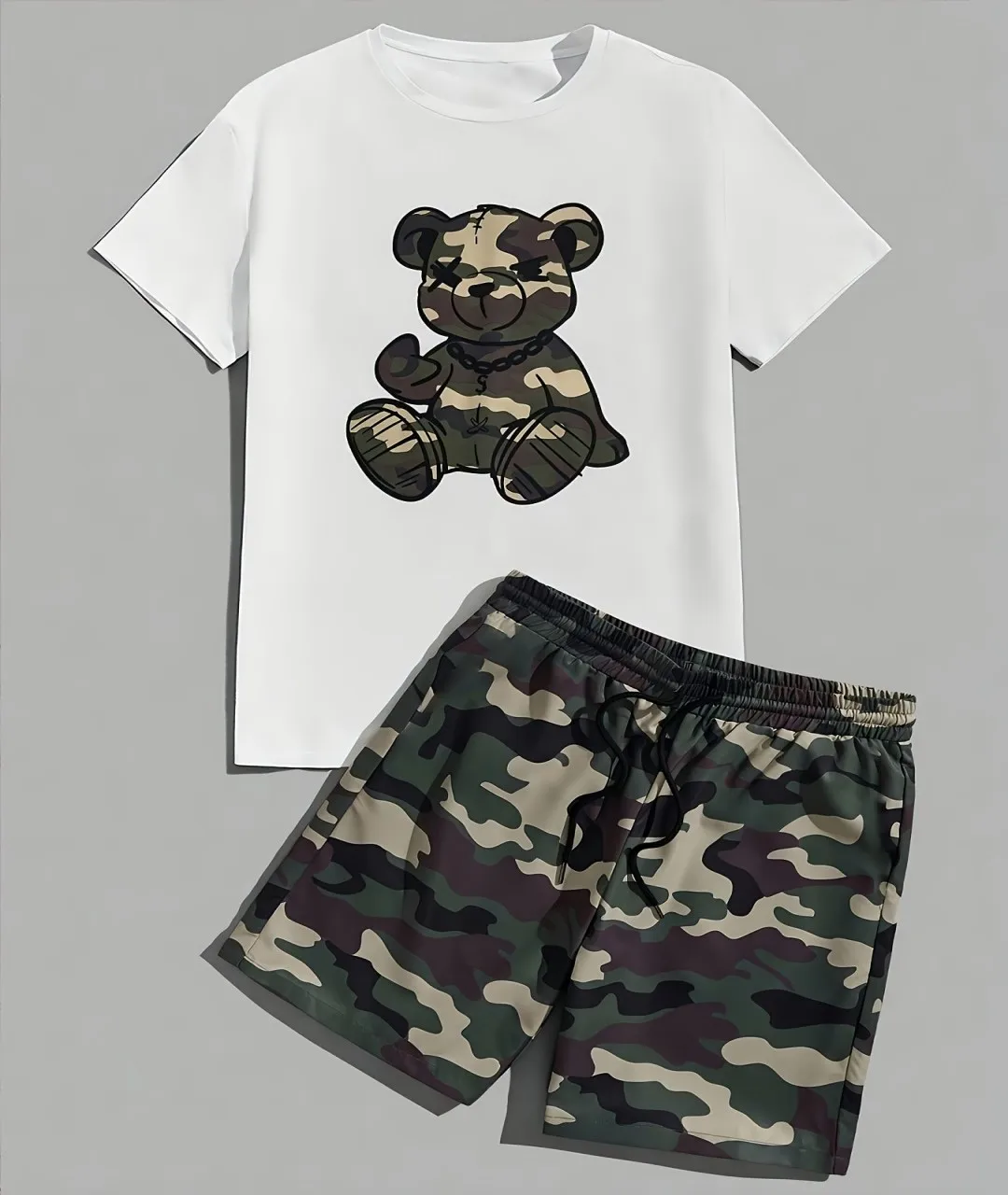 2025 new summer men's suit casual shorts 3D black and white printed men's T-shirt shorts suit City street men fashion short slee
2025 new summer men's suit casual shorts 3D black and white printed men's T-shirt shorts suit City street men fashion short slee