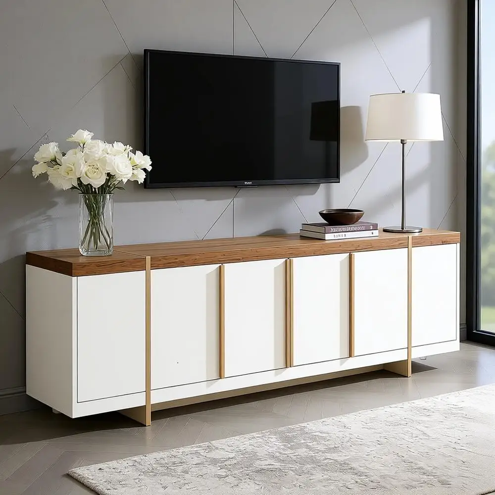 80 TV Stand with Storage, Entertainment Center, Antique White Finish
80 TV Stand with Storage, Entertainment Center, Antique White Finish