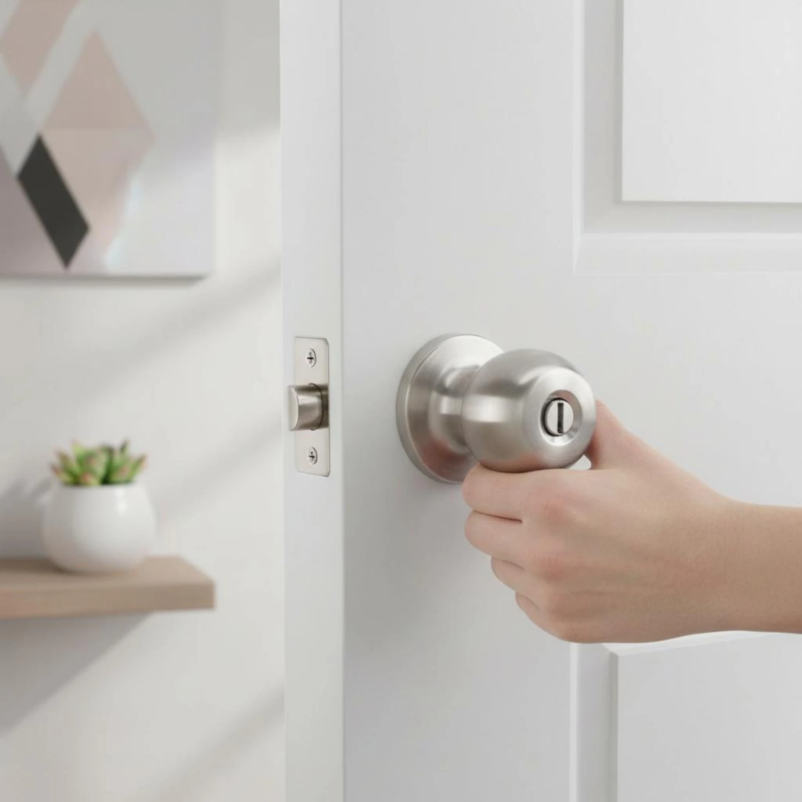 Cylindrical Door Lock Brushed Stainless Steel Knob Lock Home Hardware Square Strike Plate Easy to Install
Cylindrical Door Lock Brushed Stainless Steel Knob Lock Home Hardware Square Strike Plate Easy to Install