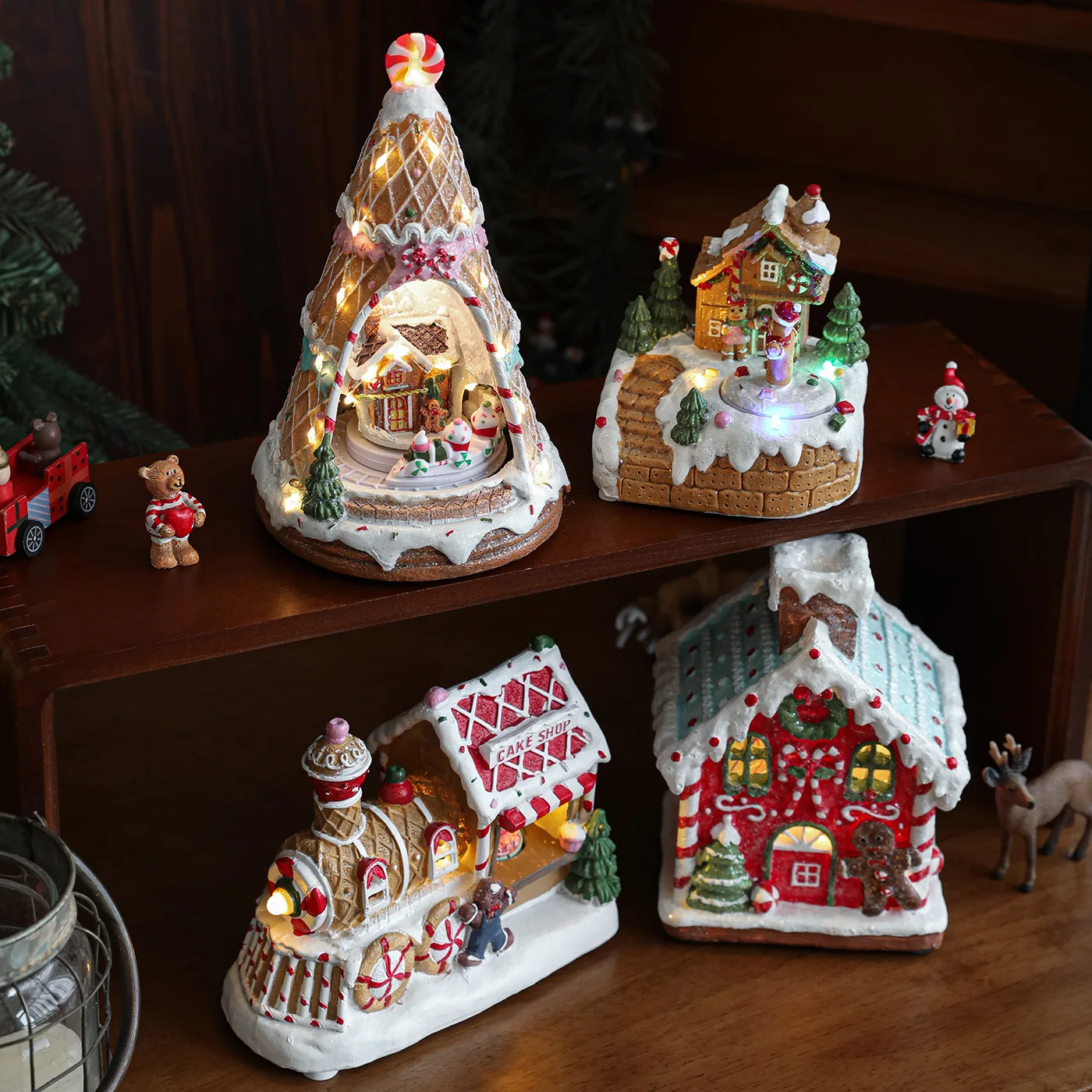 Resin Christmas House Rotating Electric Music Box Gift Luminous House Decoration Ornament Snow House Crafts
Resin Christmas House Rotating Electric Music Box Gift Luminous House Decoration Ornament Snow House Crafts