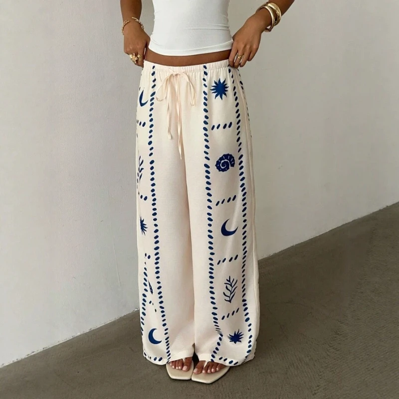 European and American Style Printed Elastic Waisted Loose Wide Leg Pants for Women in Summer 2026, Fashionable and Slimming, Hig
European and American Style Printed Elastic Waisted Loose Wide Leg Pants for Women in Summer 2026, Fashionable and Slimming, Hig