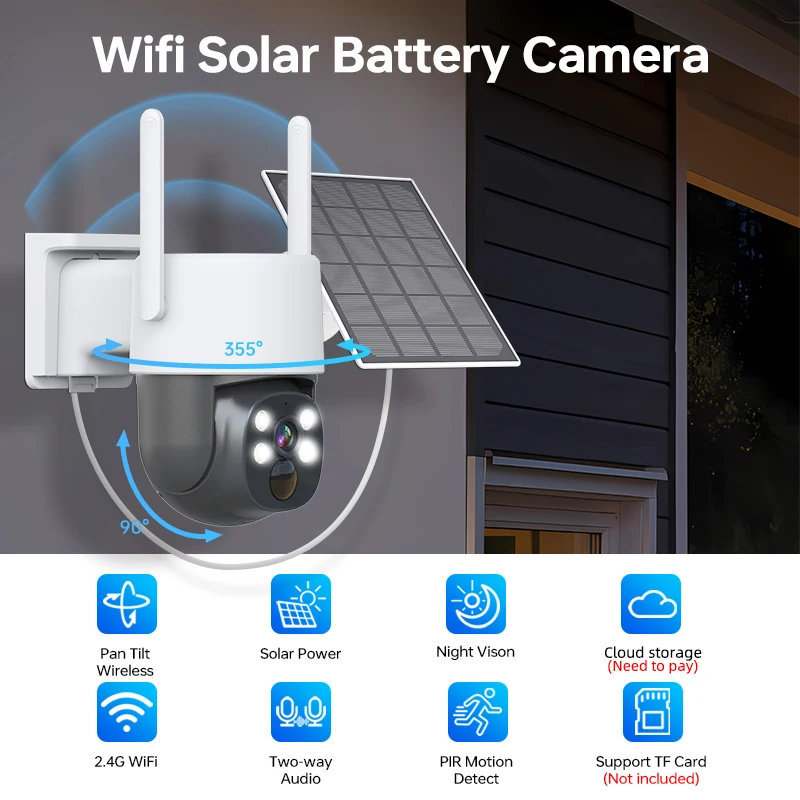 4MP Quad HD Solar WIFI Waterproof Night Vision PIR Human Detection PTZ Camera with Solar Panel
4MP Quad HD Solar WIFI Waterproof Night Vision PIR Human Detection PTZ Camera with Solar Panel