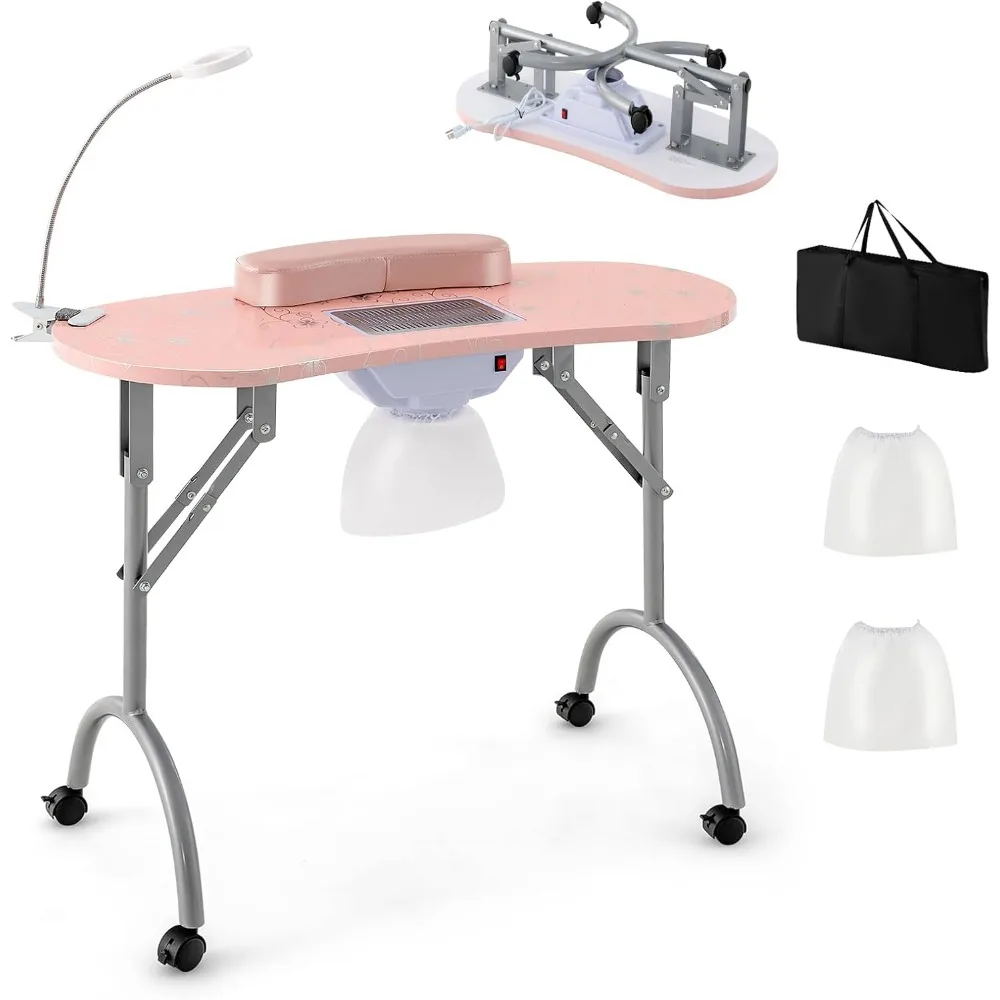 Moccha Manicure Nail Table, Portable Nail Desk for Nail Tech w/Electric Dust Collector, Wrist Rest, USB-Plug LED Lamp
Moccha Manicure Nail Table, Portable Nail Desk for Nail Tech w/Electric Dust Collector, Wrist Rest, USB-Plug LED Lamp