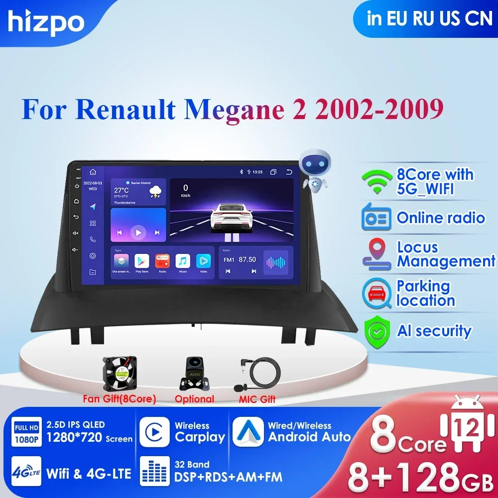 4G 2din Android 12 Car Radio Multimedia Video Player Navigation GPS for Renault Megane 2 2002-2009 Carplay Stereo DSP IPS Screen
4G 2din Android 12 Car Radio Multimedia Video Player Navigation GPS for Renault Megane 2 2002-2009 Carplay Stereo DSP IPS Screen