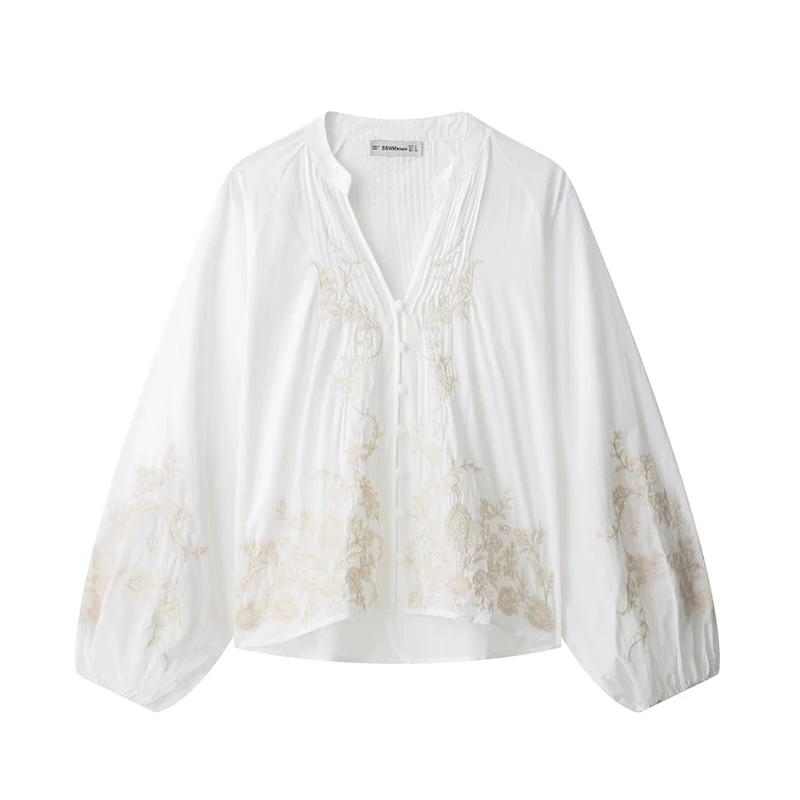 RAFZNB Women Fashion Embroidery Shirt Summer O-Neck Long Sleeve Casual Shirts Female Blouses Tops
RAFZNB Women Fashion Embroidery Shirt Summer O-Neck Long Sleeve Casual Shirts Female Blouses Tops 