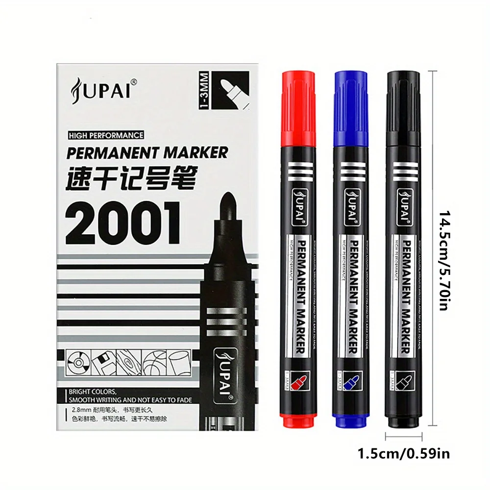 3 Colors Permanent Marker Pens – Quick-Drying Smudge-Proof & Wear-Resistant | Ideal for Note-Taking Office Stationery
3 Colors Permanent Marker Pens – Quick-Drying Smudge-Proof & Wear-Resistant | Ideal for Note-Taking Office Stationery