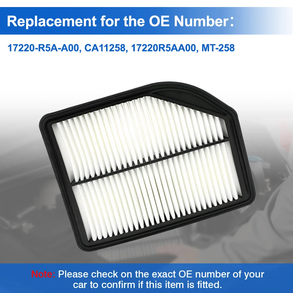 17220-R5A-A00 Car Engine Air Filter Element For Honda CR-V RM 2.4L 2012-2017 CA11258 MT-258 LX4300 Auto replacement parts
17220-R5A-A00 Car Engine Air Filter Element For Honda CR-V RM 2.4L 2012-2017 CA11258 MT-258 LX4300 Auto replacement parts