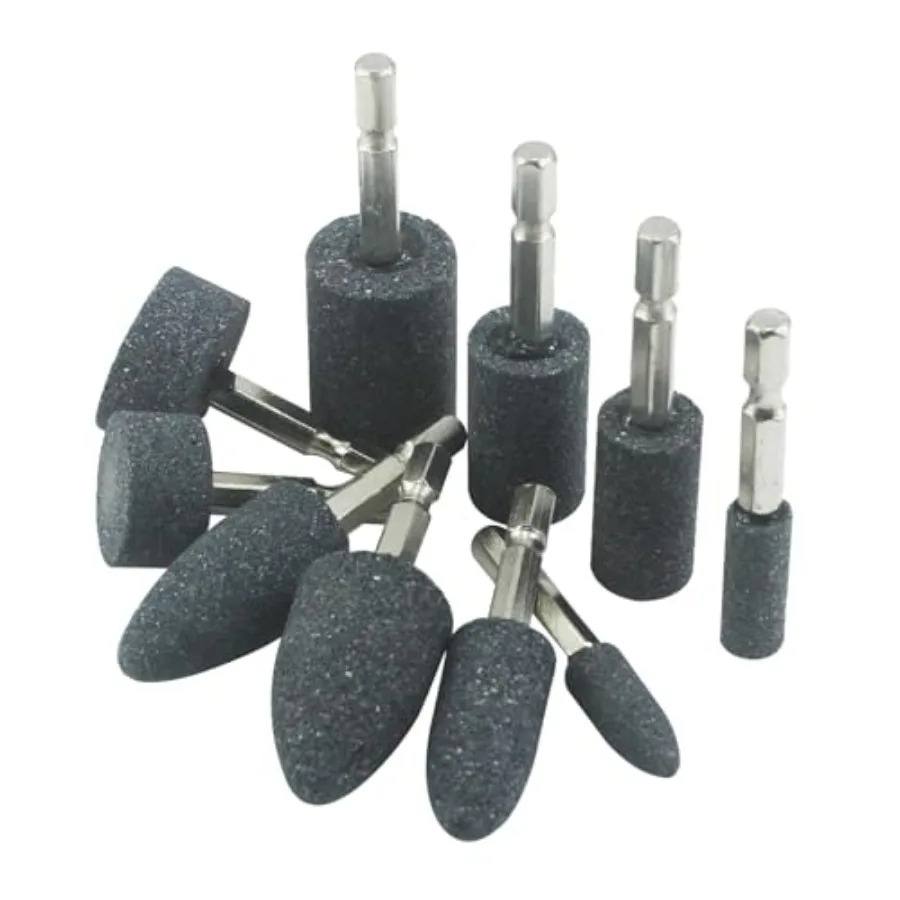 10 Pcs Various Shapes Grinding Stones - 1/4" Hex Shank Aluminum Oxide Mounted Sharpening Bits for Drill, Rotary Tool
10 Pcs Various Shapes Grinding Stones - 1/4" Hex Shank Aluminum Oxide Mounted Sharpening Bits for Drill, Rotary Tool