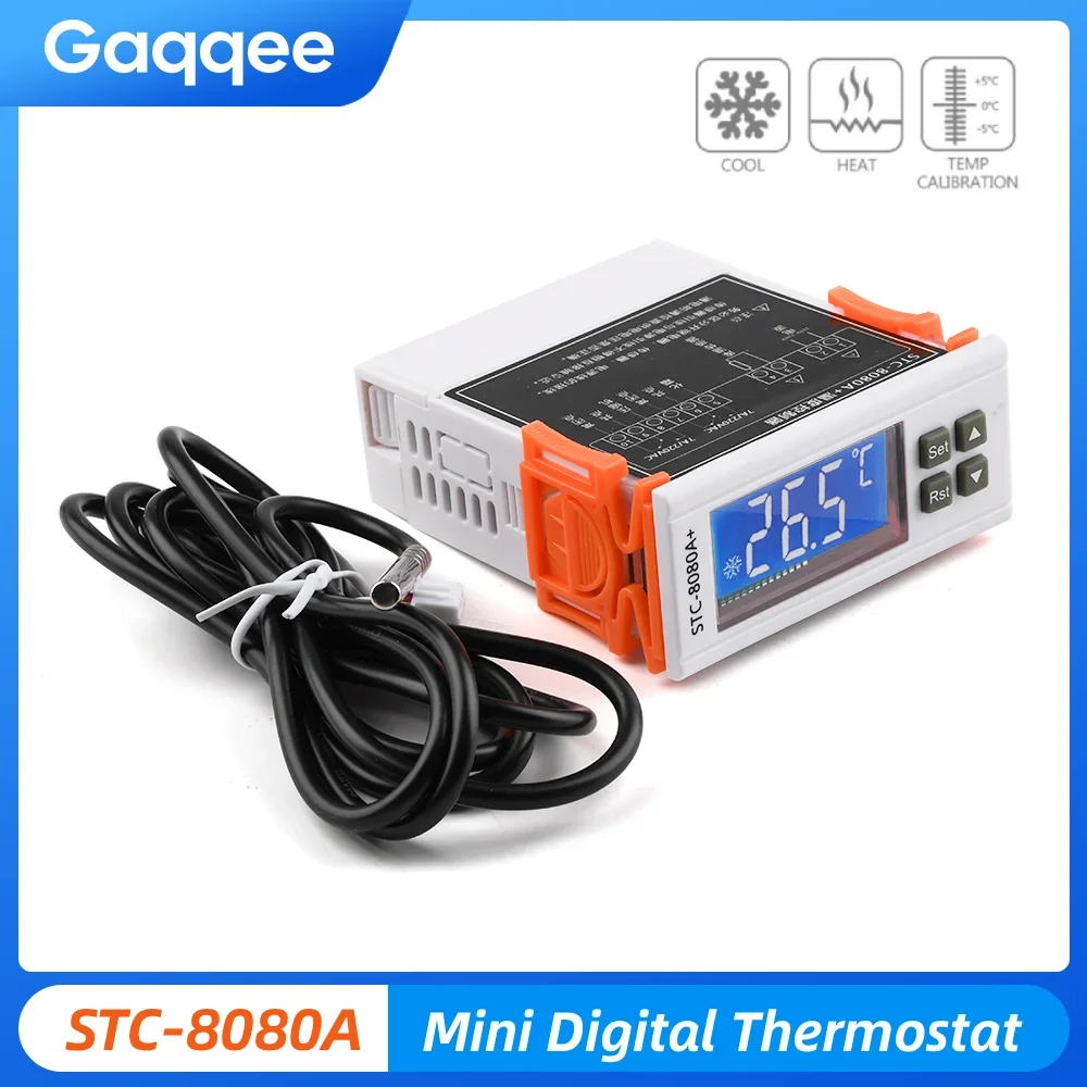 STC-8080A Мини-цифровой регулятор температуры, терморегулятор, кабель 1,5 м, датчик нагрева, охлаждающий термостат 10K/3435, переменный ток 110-220 В
STC-8080A Мини-цифровой регулятор температуры, терморегулятор, кабель 1,5 м, датчик нагрева, охлаждающий термостат 10K/3435, переменный ток 110-220 В