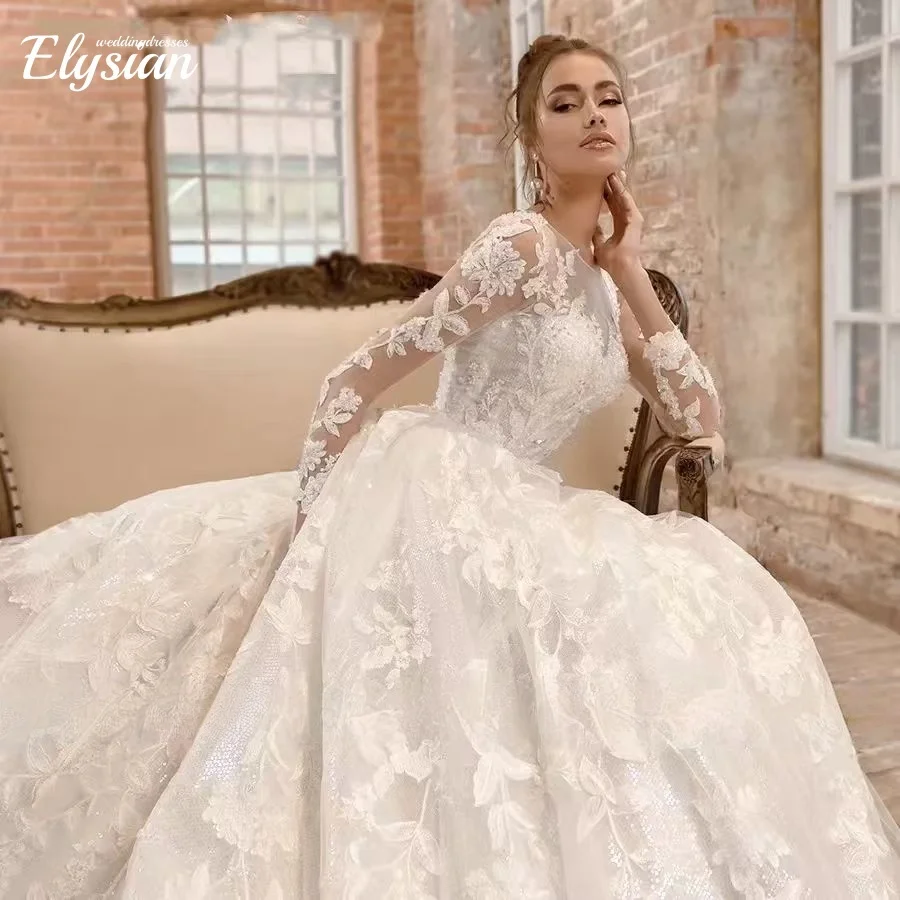 Изящные свадебные платья-бальные платья на заказ для женщин, элитное свадебное платье цвета шампанского с длинными рукавами и бисером, Vestidos De Novia
Изящные свадебные платья-бальные платья на заказ для женщин, элитное свадебное платье цвета шампанского с длинными рукавами и бисером, Vestidos De Novia