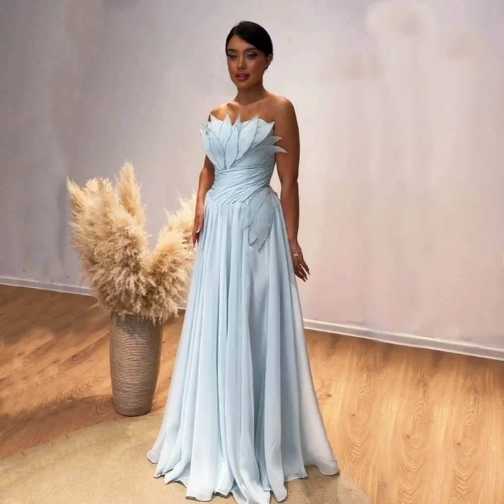 Customized Chiffon Pleat Sequined Strapless A-line Floor-length Bespoke Occasion Dress Woman Elegant Party Wedding Sparkle
Customized Chiffon Pleat Sequined Strapless A-line Floor-length Bespoke Occasion Dress Woman Elegant Party Wedding Sparkle