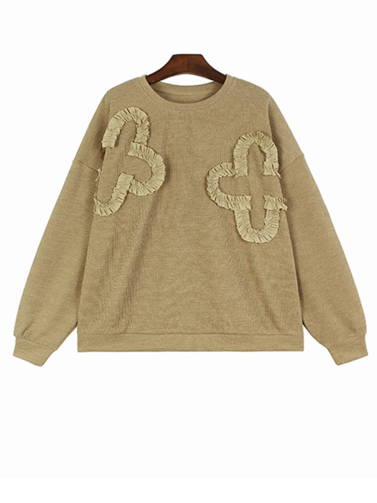 Loose Fit Ruffles Sweatshirt New Round Neck Long Sleeve Women Big Size Fashion Tide Spring Autumn O786
Loose Fit Ruffles Sweatshirt New Round Neck Long Sleeve Women Big Size Fashion Tide Spring Autumn O786