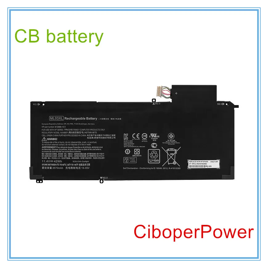 Original quality Battery for 814060-850 for 12-a001dx ML03xl hstnn-ib7d tpn-q165 813999-1C1, 814277-005, battery
Original quality Battery for 814060-850 for 12-a001dx ML03xl hstnn-ib7d tpn-q165 813999-1C1, 814277-005, battery