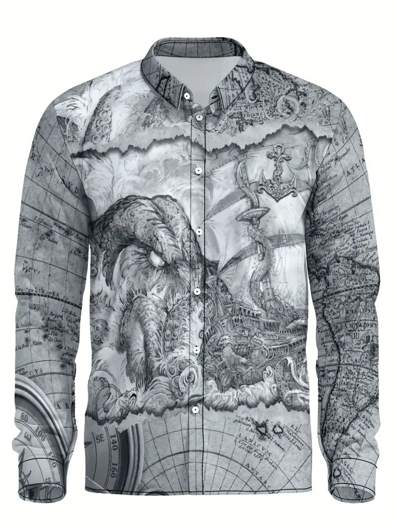 Vintage Shirt For Men 3d Map Navigation Printed Long Sleeve Male Shirt Lapel Button Men's Clothing Casual Fashion Tops Oversized
Vintage Shirt For Men 3d Map Navigation Printed Long Sleeve Male Shirt Lapel Button Men's Clothing Casual Fashion Tops Oversized