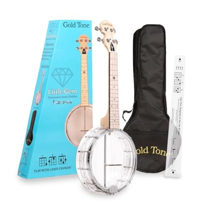 LITTLE GEM Banjo Uke - Diamond for folk music performance, maple body, natural finish, bright tone and responsive playability
LITTLE GEM Banjo Uke - Diamond for folk music performance, maple body, natural finish, bright tone and responsive playability