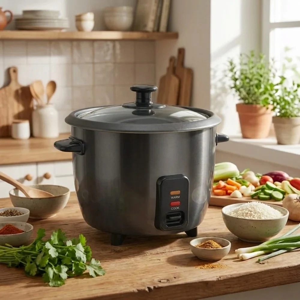 1.8L Multifunctional Mini Rice Cooker 3-Cup Capacity Stainless Steel Chassis Heating Electric Cooker with Warm & Cook Functions
1.8L Multifunctional Mini Rice Cooker 3-Cup Capacity Stainless Steel Chassis Heating Electric Cooker with Warm & Cook Functions