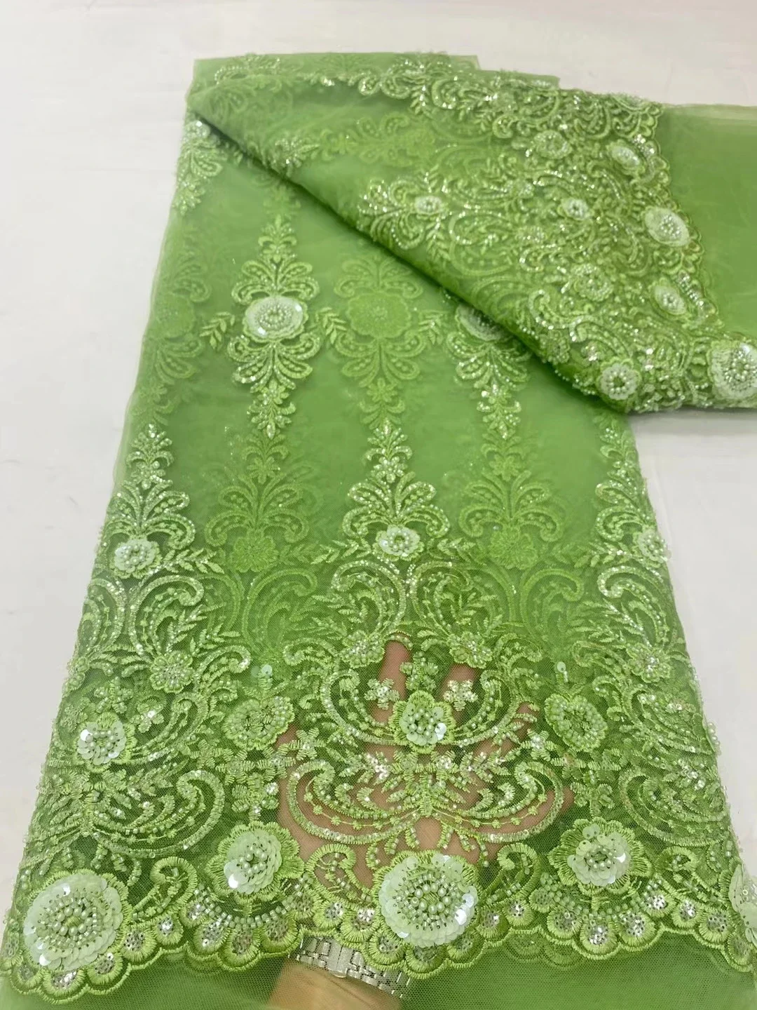 Green African Sequins Lace Fabric 2023 High Quality Heavy Beads French Nigerian Lace Fabric For Wedding Party Dress PDP23230A
Green African Sequins Lace Fabric 2023 High Quality Heavy Beads French Nigerian Lace Fabric For Wedding Party Dress PDP23230A