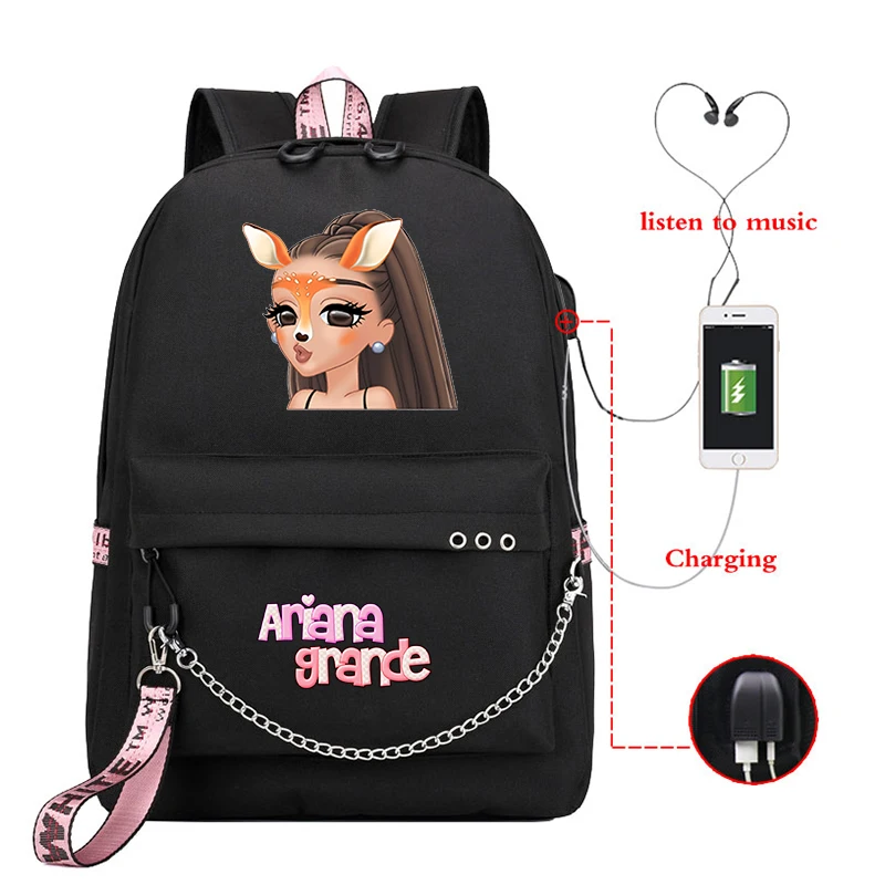 Рюкзак Ariana Grande, рюкзак для ноутбука, USB-зарядка, сумка для книг, походная школьная сумка Mochila, сумки для книг для девочек-подростков, женский рюкзак
Рюкзак Ariana Grande, рюкзак для ноутбука, USB-зарядка, сумка для книг, походная школьная сумка Mochila, сумки для книг для девочек-подростков, женский рюкзак
