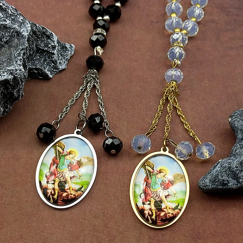 SAINT MICHAEL PROTECT US Archangel Glass Medal Car Pendant Women Men Stainless Steel Gold Color Christian Amulet Chain Jewelry
SAINT MICHAEL PROTECT US Archangel Glass Medal Car Pendant Women Men Stainless Steel Gold Color Christian Amulet Chain Jewelry