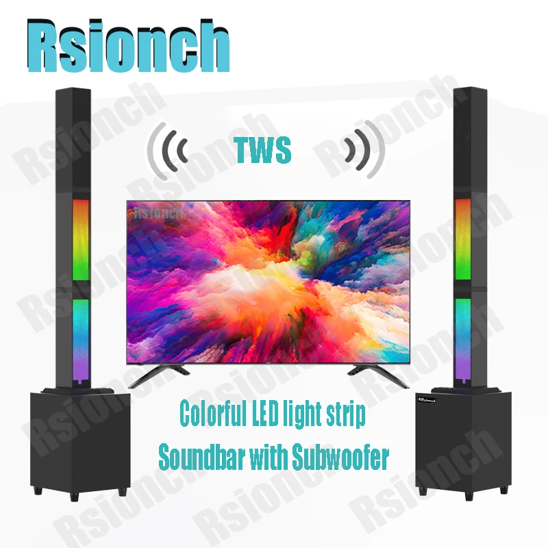 Rsionch Detachable Soundbar Karaoke Bluetooth Speaker with Flowing Light Subwoofer Soundbox Sub-woofer Colorful LED Lighting Bar
Rsionch Detachable Soundbar Karaoke Bluetooth Speaker with Flowing Light Subwoofer Soundbox Sub-woofer Colorful LED Lighting Bar