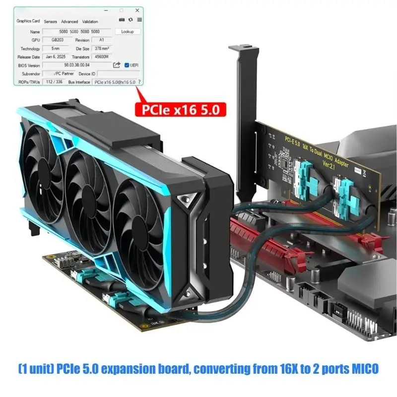 Y1UB PCIe 5.0 Expansion Card 16X To 2 Port MICO For Fast Speed Data Transfer And Multiple Device Connectivities
Y1UB PCIe 5.0 Expansion Card 16X To 2 Port MICO For Fast Speed Data Transfer And Multiple Device Connectivities