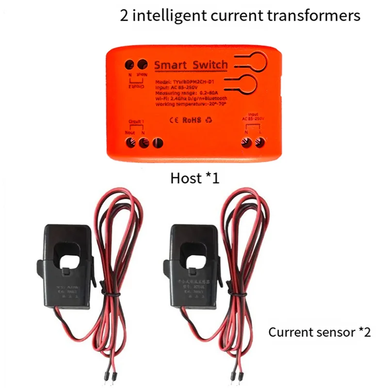 ZIZI Tuya Smart 85-250V Wi-Fi 2-канальный зажим с мониторингом тока/напряжения/энергии 80A умный счетчик энергии для Alexa Alice
ZIZI Tuya Smart 85-250V Wi-Fi 2-канальный зажим с мониторингом тока/напряжения/энергии 80A умный счетчик энергии для Alexa Alice