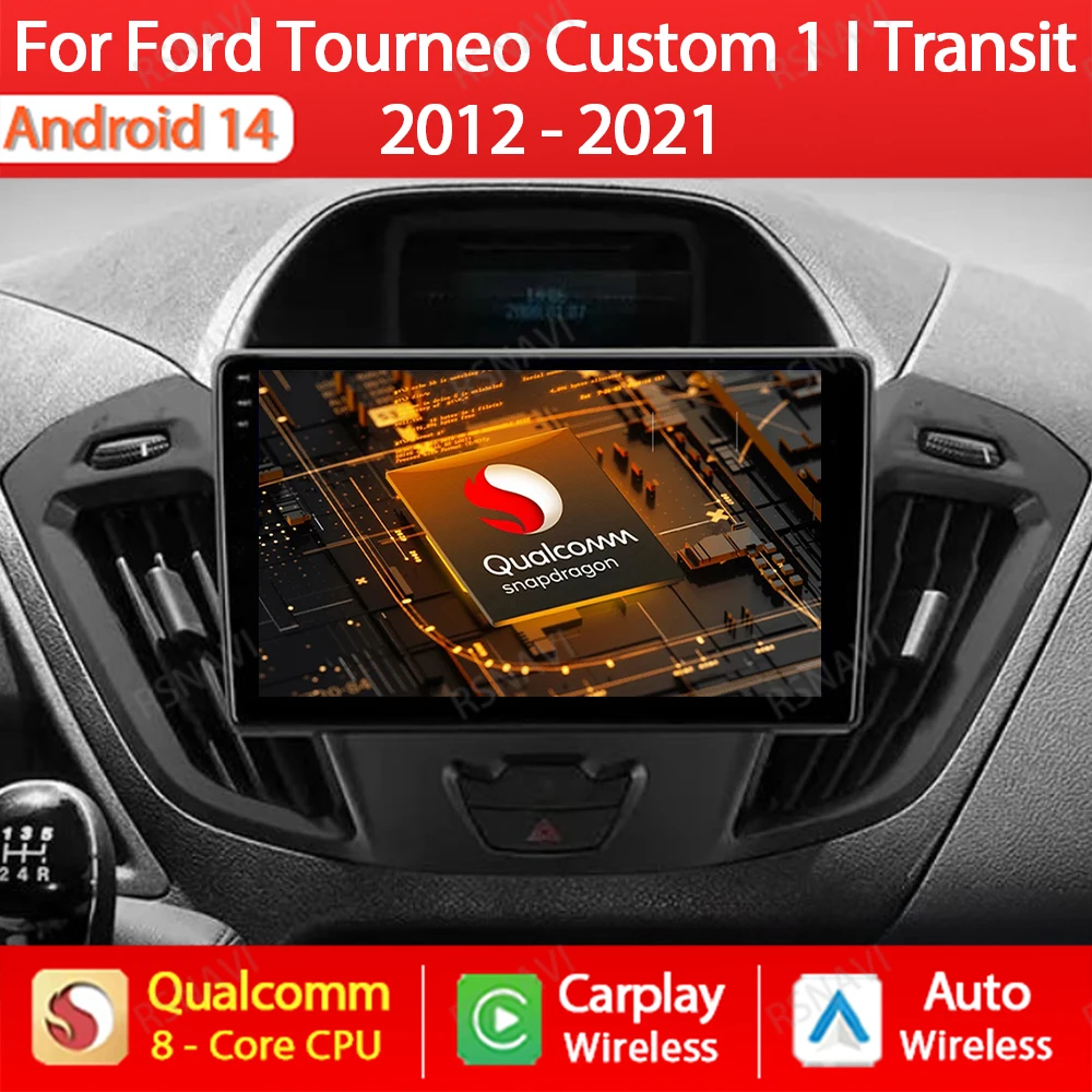 Автомобильный радиоприемник Android 14 для Ford Transit Tourneo Custom 2013-2021 Мультимедийный стерео видеоплеер Навигация DVD GPS Carplay Auto
Автомобильный радиоприемник Android 14 для Ford Transit Tourneo Custom 2013-2021 Мультимедийный стерео видеоплеер Навигация DVD GPS Carplay Auto