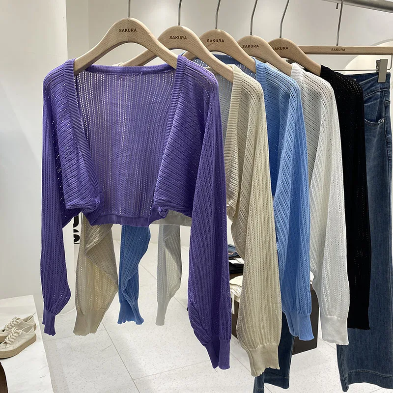 Summer 2024 Women's Knitted Long Sleeve Sun Protection Light Air Conditioning Cover up Short Style Open Cardigan Outerwear
Summer 2024 Women's Knitted Long Sleeve Sun Protection Light Air Conditioning Cover up Short Style Open Cardigan Outerwear