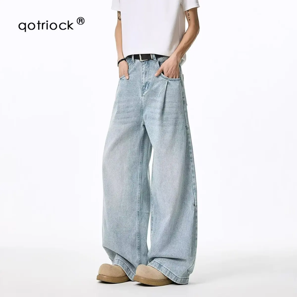 Willow nail pleated lazy wide leg jeans spring 2025 new loose hanging straight leg floor pants young and popular
Willow nail pleated lazy wide leg jeans spring 2025 new loose hanging straight leg floor pants young and popular