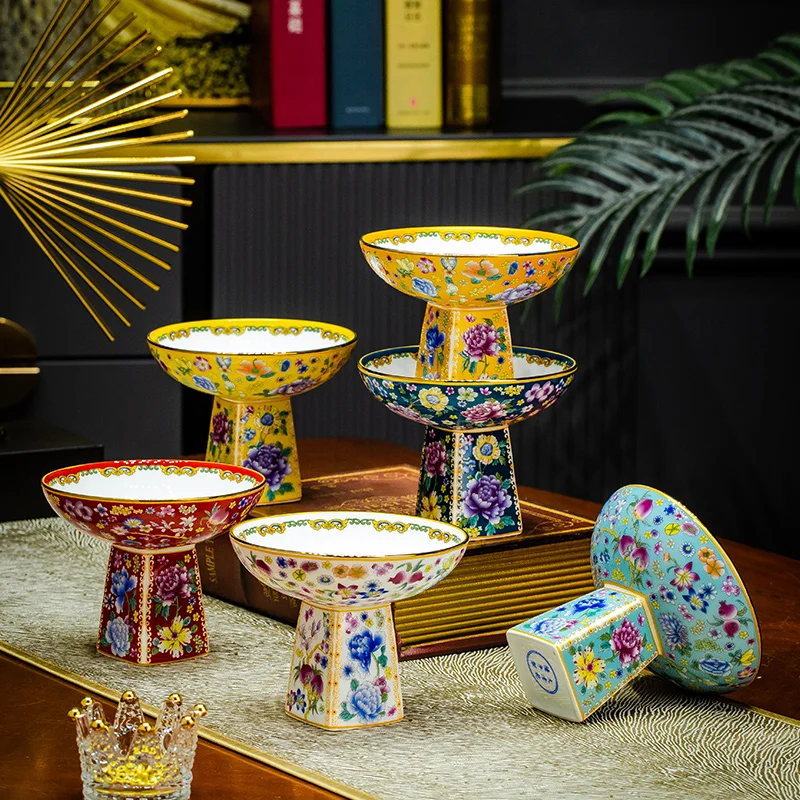 Fruit plate Household new tray Ceramic high-footed fruit plate Dim sum Tribute High-footed refreshment plate
Fruit plate Household new tray Ceramic high-footed fruit plate Dim sum Tribute High-footed refreshment plate