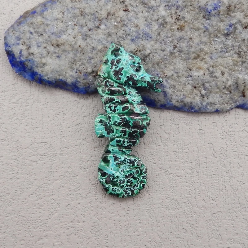Handmade Jewelry Natural Stone Chrysocolla Carved Hippocampus Pendant Bead,Fashion Jewelry Necklace Accessories 44x16x6mm 7g
Handmade Jewelry Natural Stone Chrysocolla Carved Hippocampus Pendant Bead,Fashion Jewelry Necklace Accessories 44x16x6mm 7g