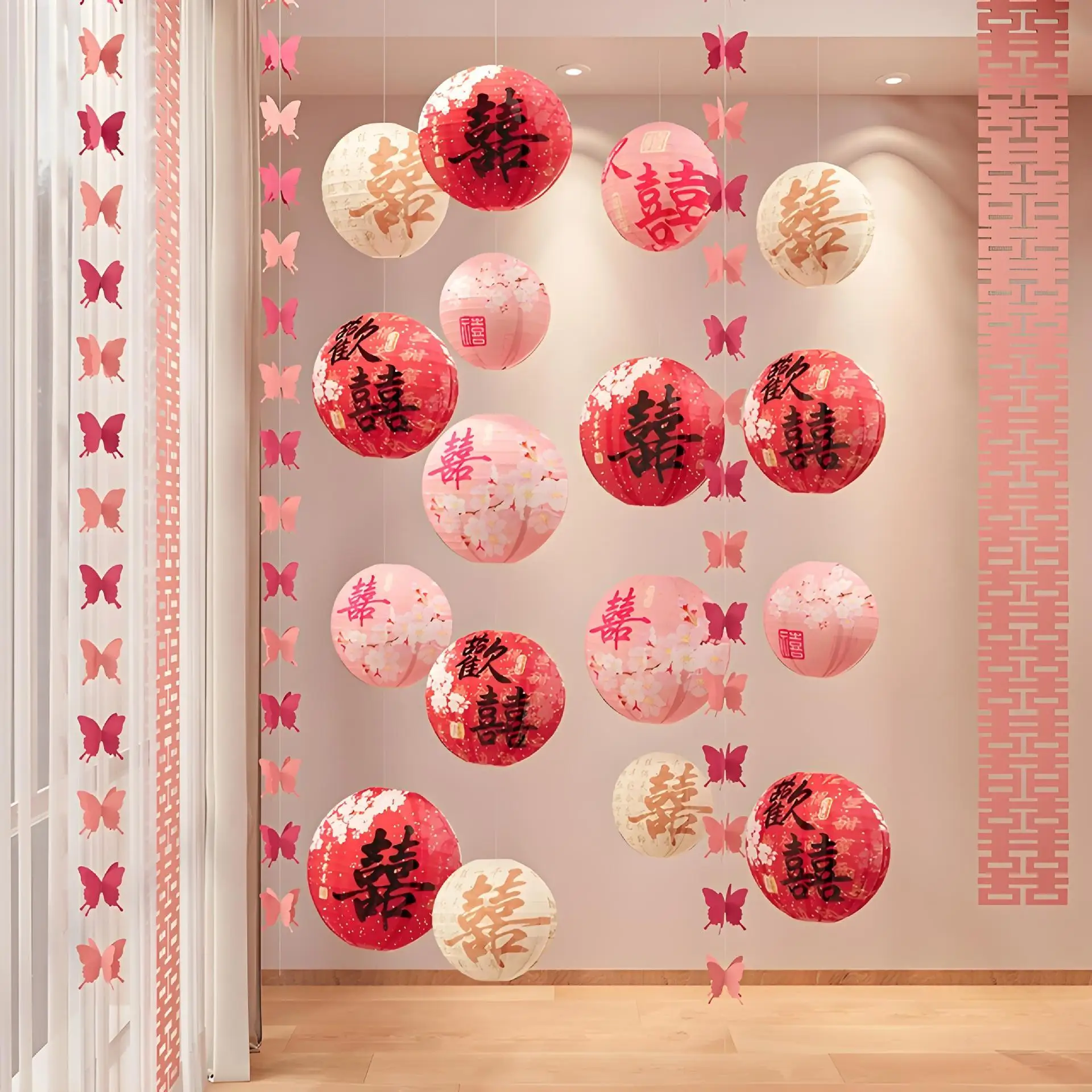 Wedding Room Decoration Set Living Room Decor Marriage Long Red Lantern Bridegroom Morning Robe Background Pulling Flower
Wedding Room Decoration Set Living Room Decor Marriage Long Red Lantern Bridegroom Morning Robe Background Pulling Flower